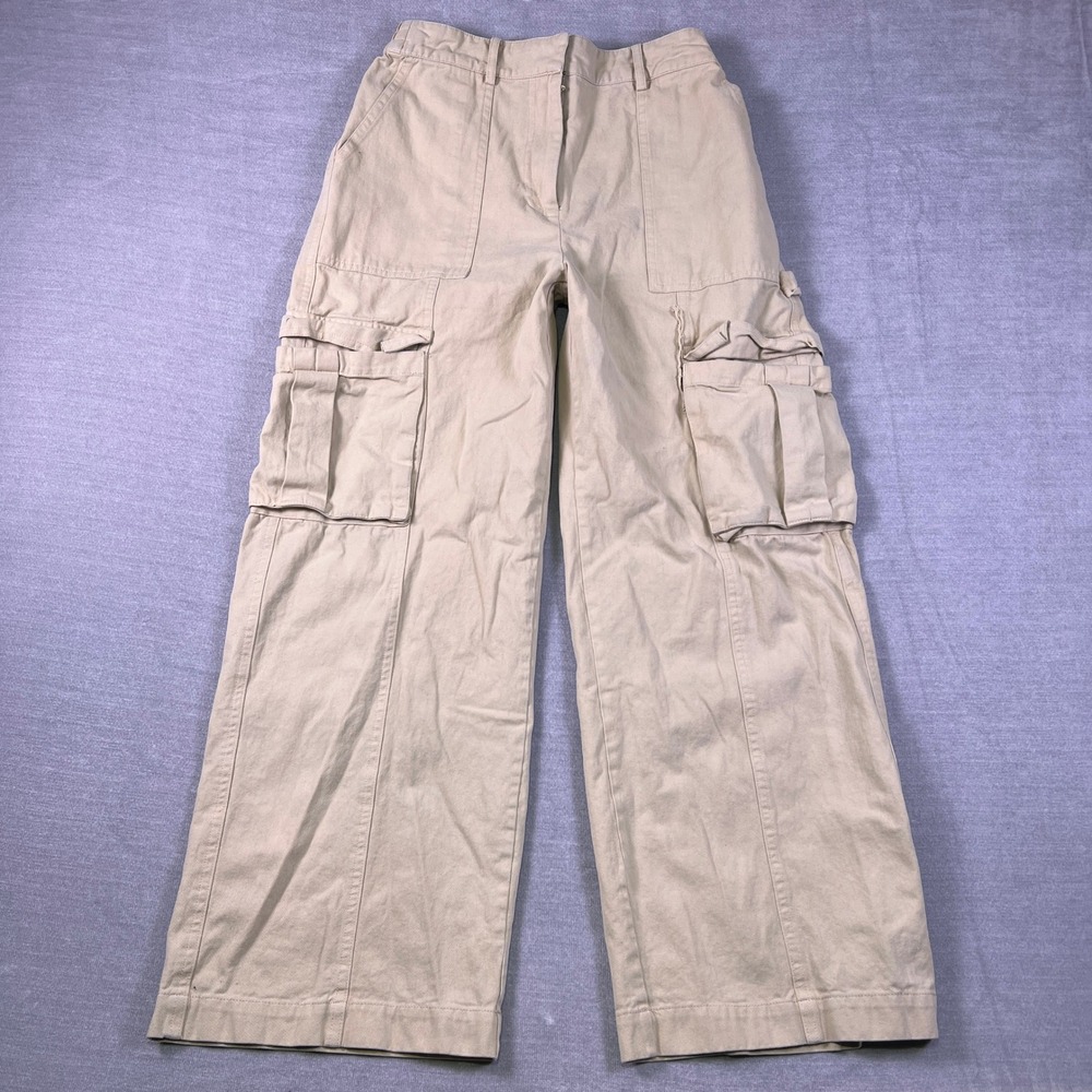 Altar'd State‎ Cargo Wide Leg High Rise Utility Pants Women Large Tan Cotton